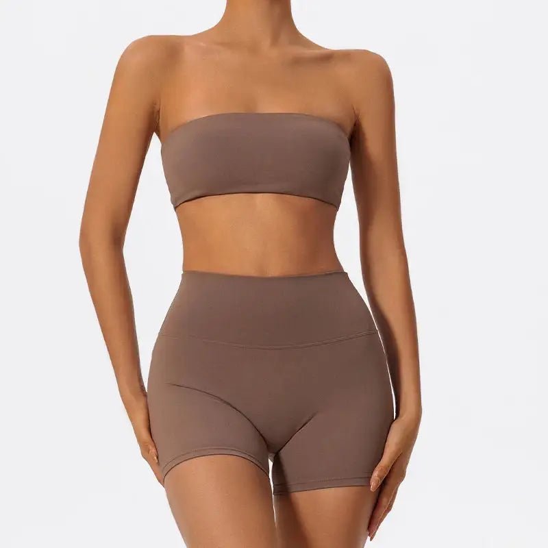 Ensemble Sport Femme 2 Pièces–Brassière Sans Bretelles + Short Yoga - Harmonie